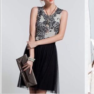 Anthro Weston Wear Flocked Sable Dress - M